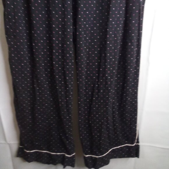 Victoria's Secret Pajama Pants Women M Sleep Bottom Elastic Polka Dot Black Pink - Picture 6 of 15